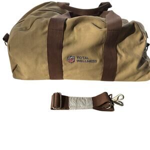 NFL Total Wellness Tan / Brown Canvas Travel Bag Duffle bag 100 % cotton NFL